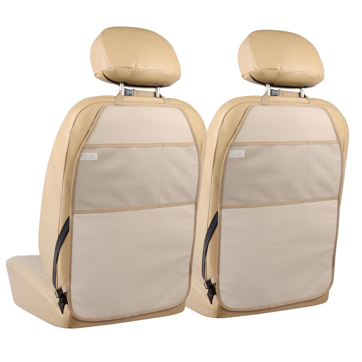 Viaviat beige back seat protector with two pockets guards upholstery from spills