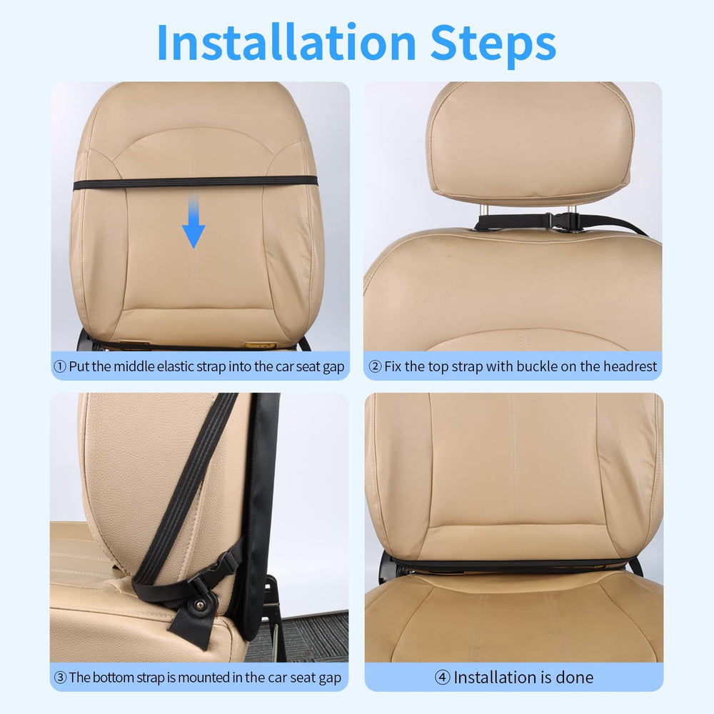 Beige Viaviat seat protector cleans easily with a damp cloth