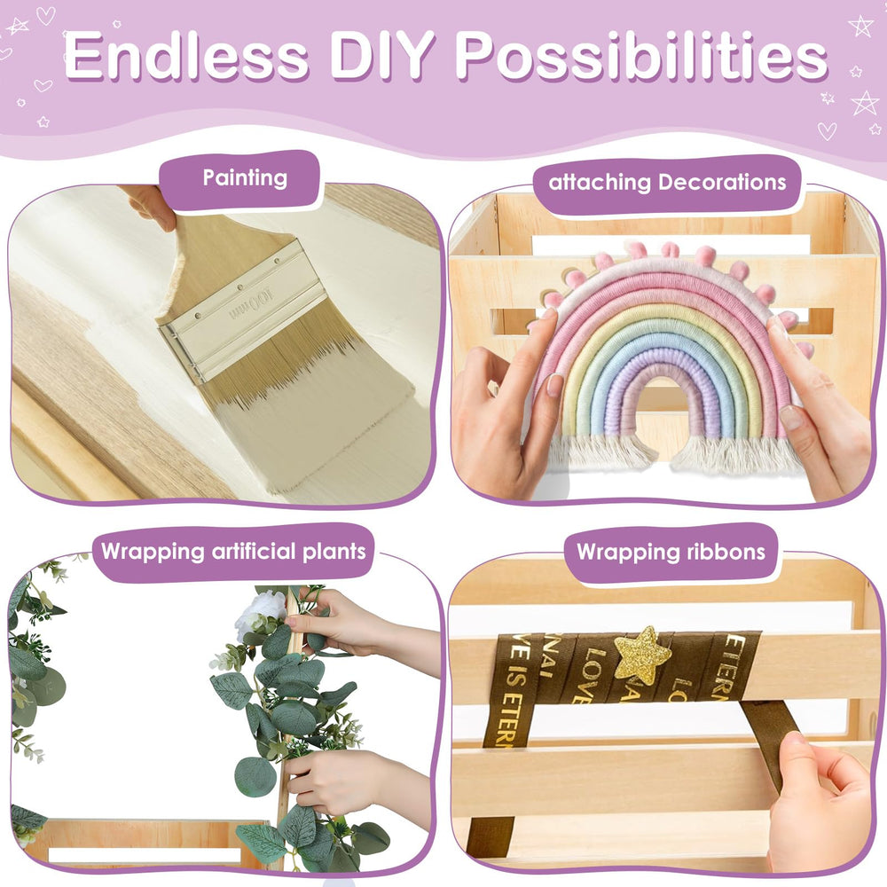 Vibaruta easy-assemble wooden basket for quick gifting and clutter control.