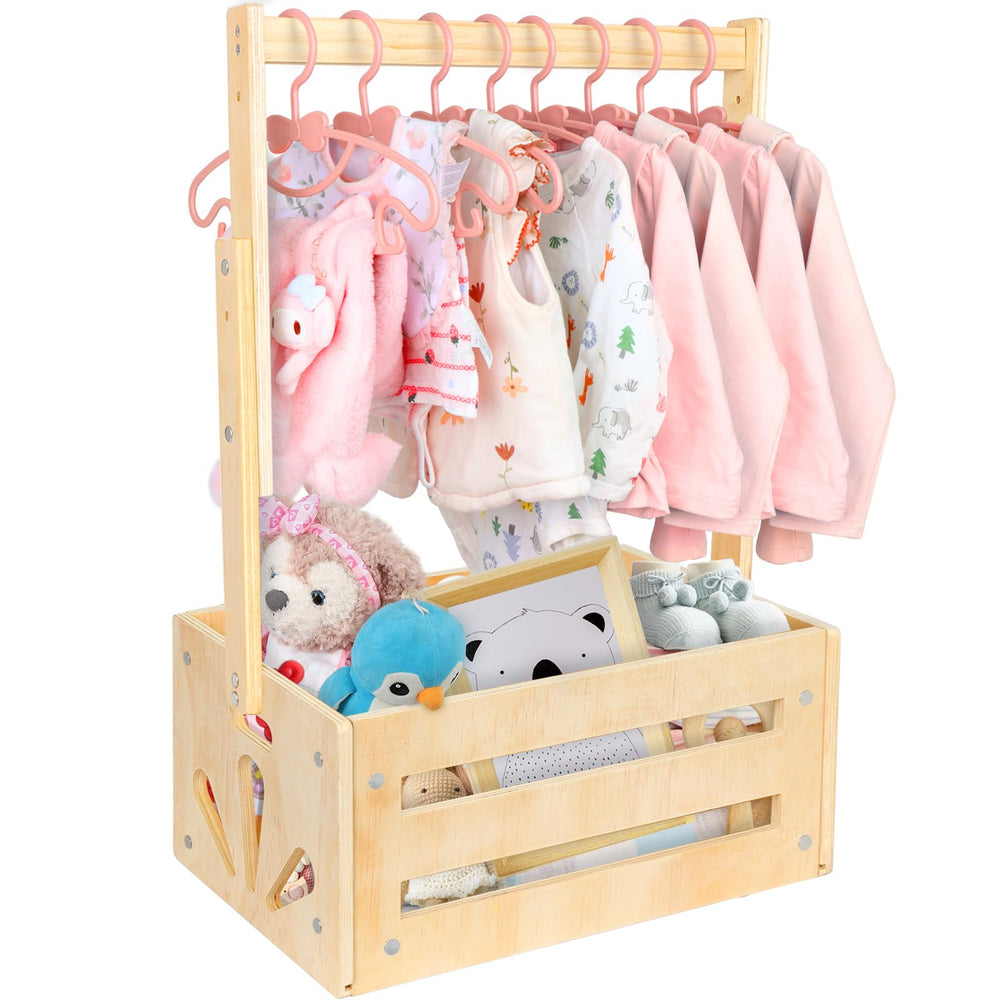 Vibaruta wooden baby shower crate with smooth edges for safe nursery storage.
