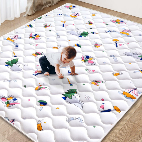 Vibe Bear Baby Play Mat close-up of soft, thick foam for cushioned playtime