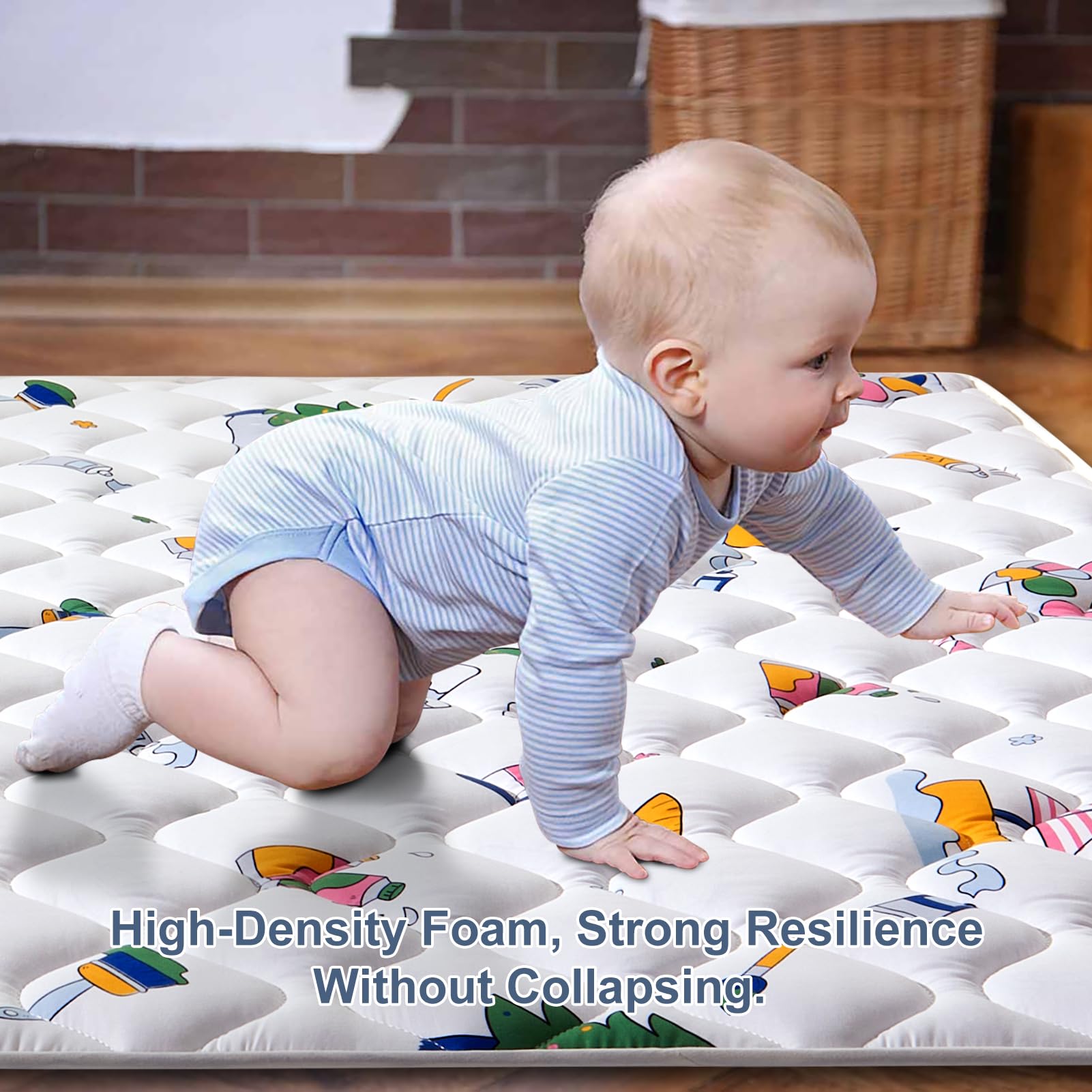 Vibe bear play mat is machine washable for easy, quick cleanup after spills.