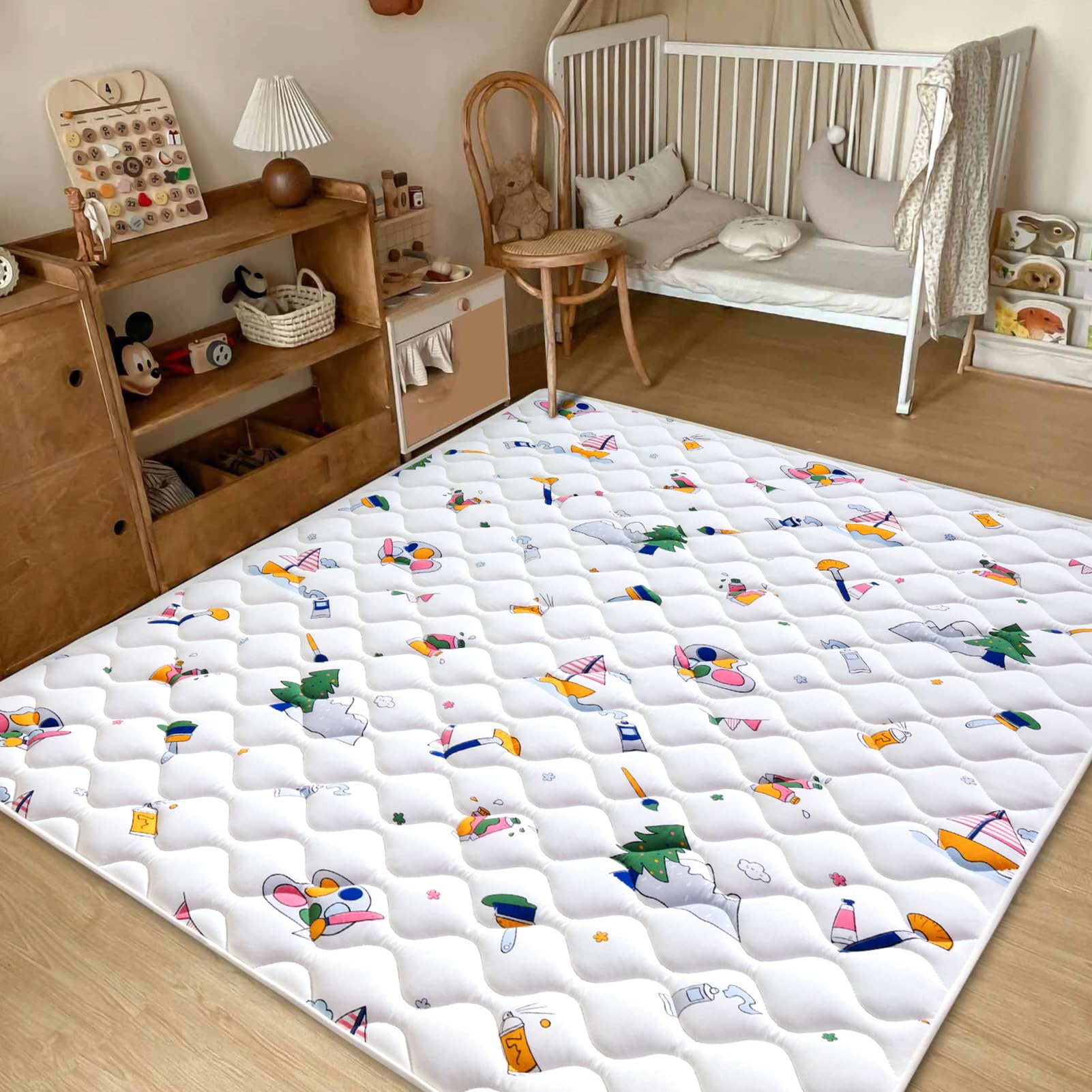 Vibe bear mat provides a spacious area for baby-led play and family time.