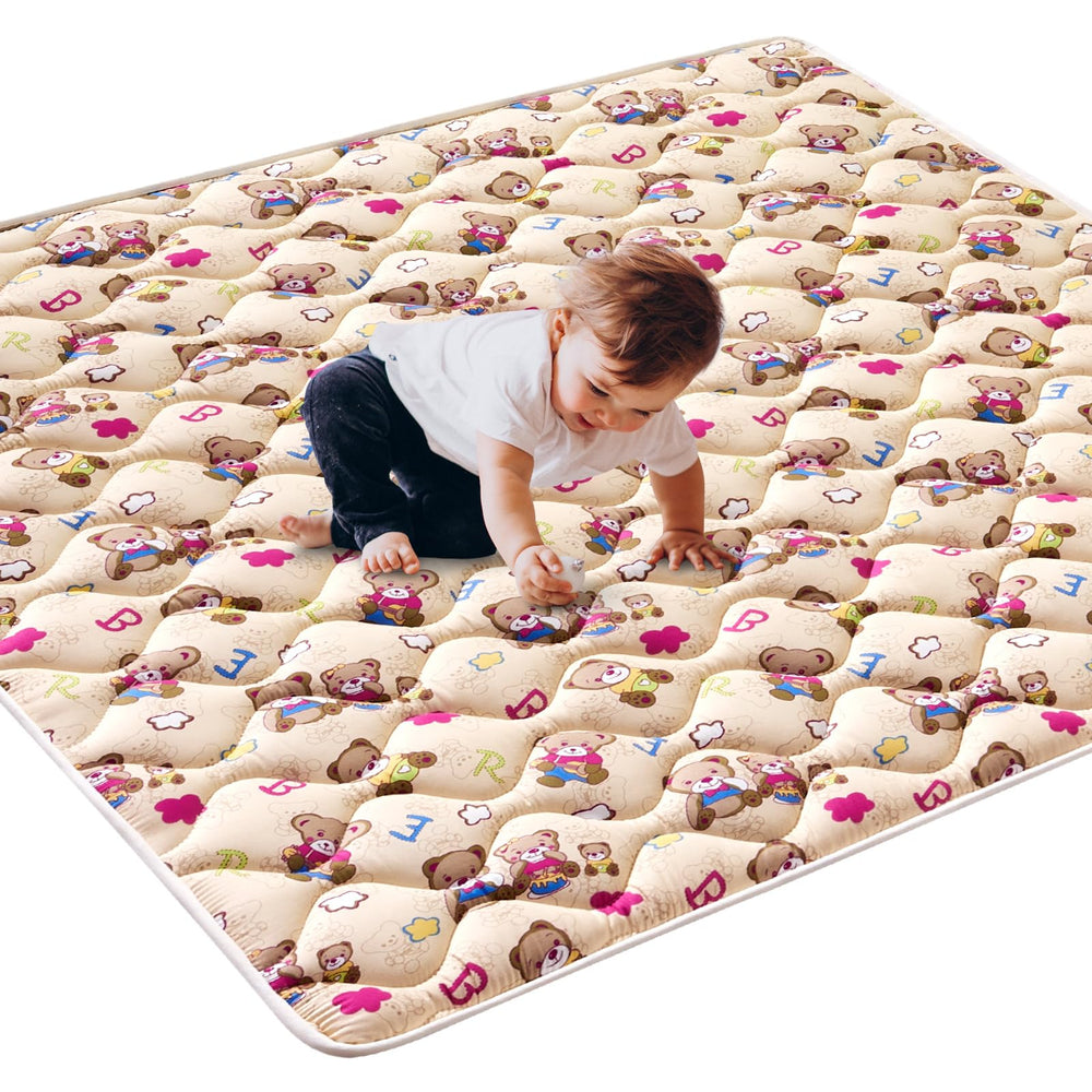 Vibe Bear high-density foam play mat 50x50 flat lay for spacious play