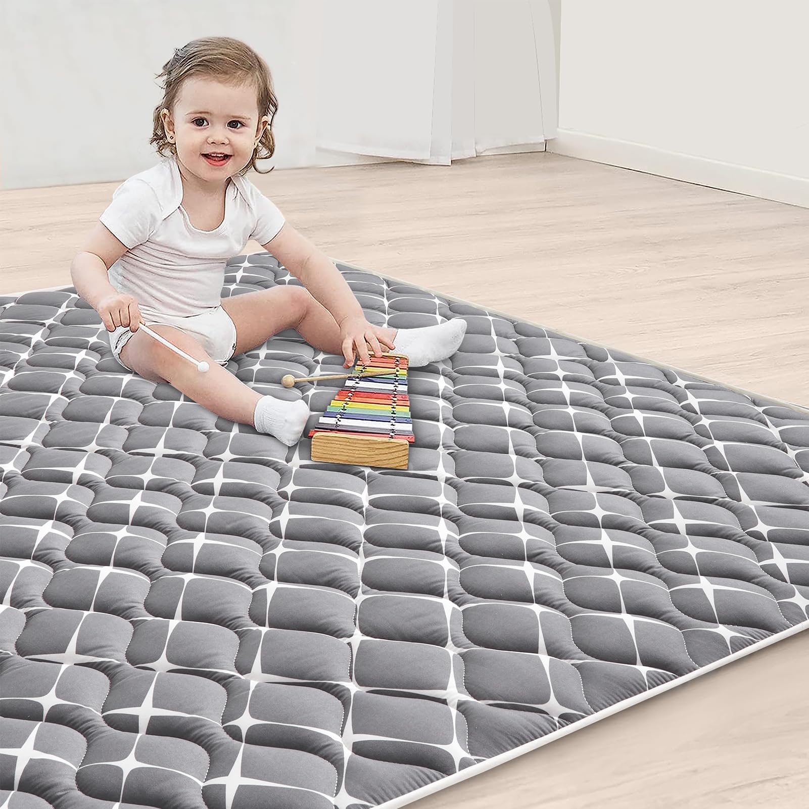 Vibe Bear play mat one-piece design offers quick setup without assembly.