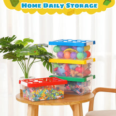 Vicenpal yellow brick bin with lid offers easy visibility for toys