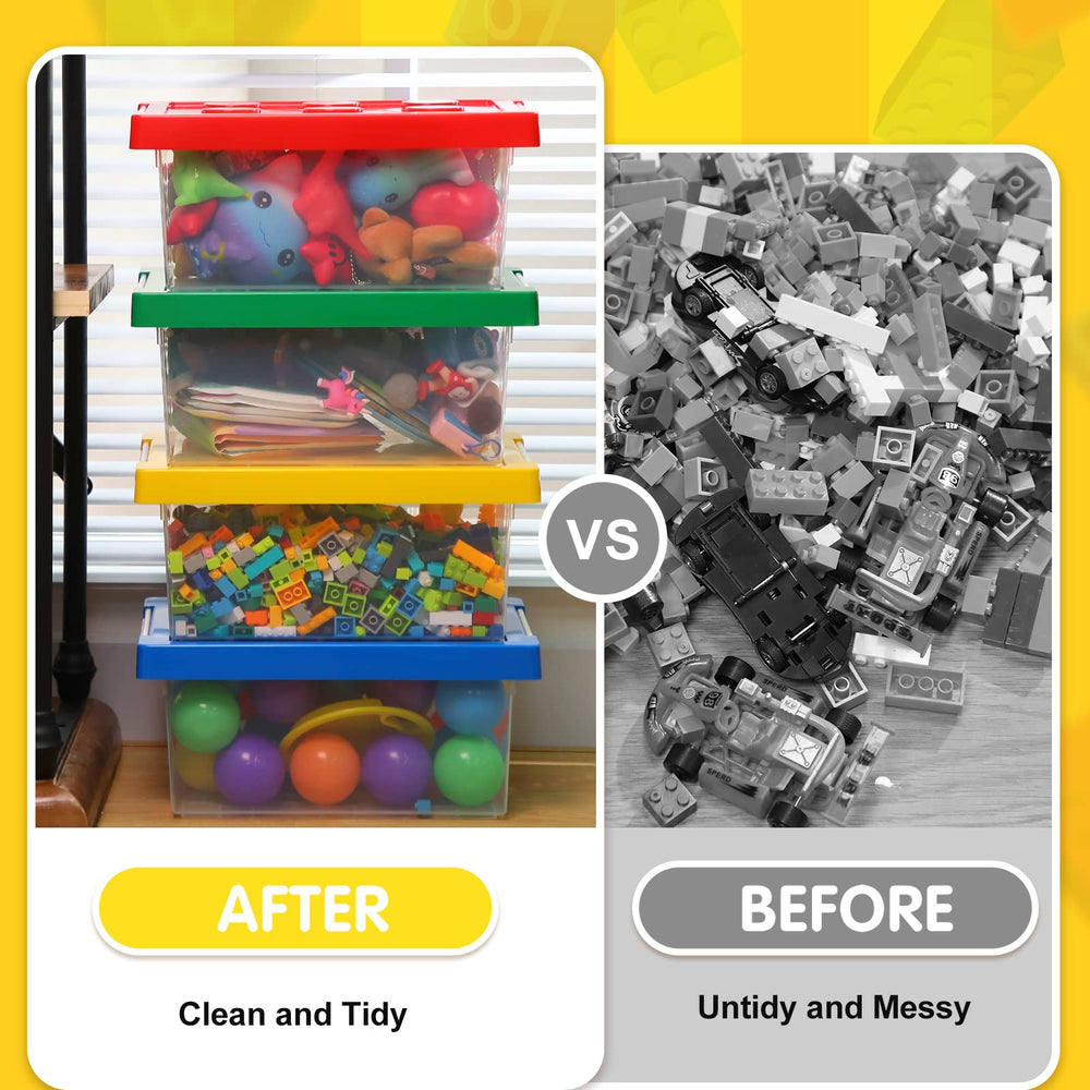 Vicenpal stackable toy storage bin fits shelves and desks
