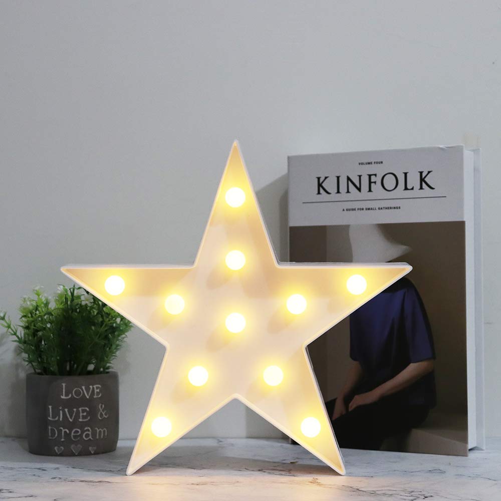 Vicila cordless star sign wall light easy to place in nurseries.