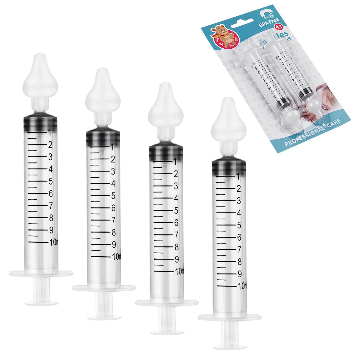 Vicloon baby nasal aspirator kit with four-pack components for gentle cleaning.