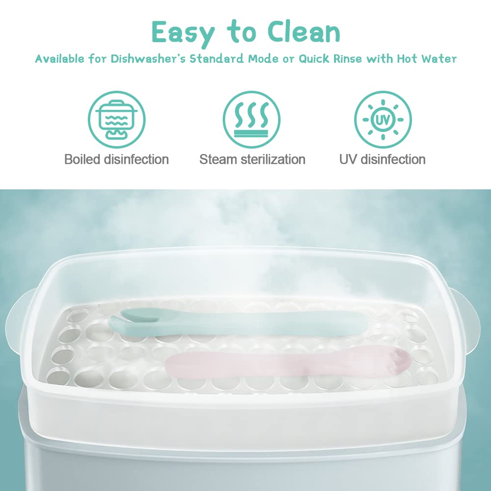 Vicloon dishwasher-safe silicone spoons ready for quick cleanup after meals.