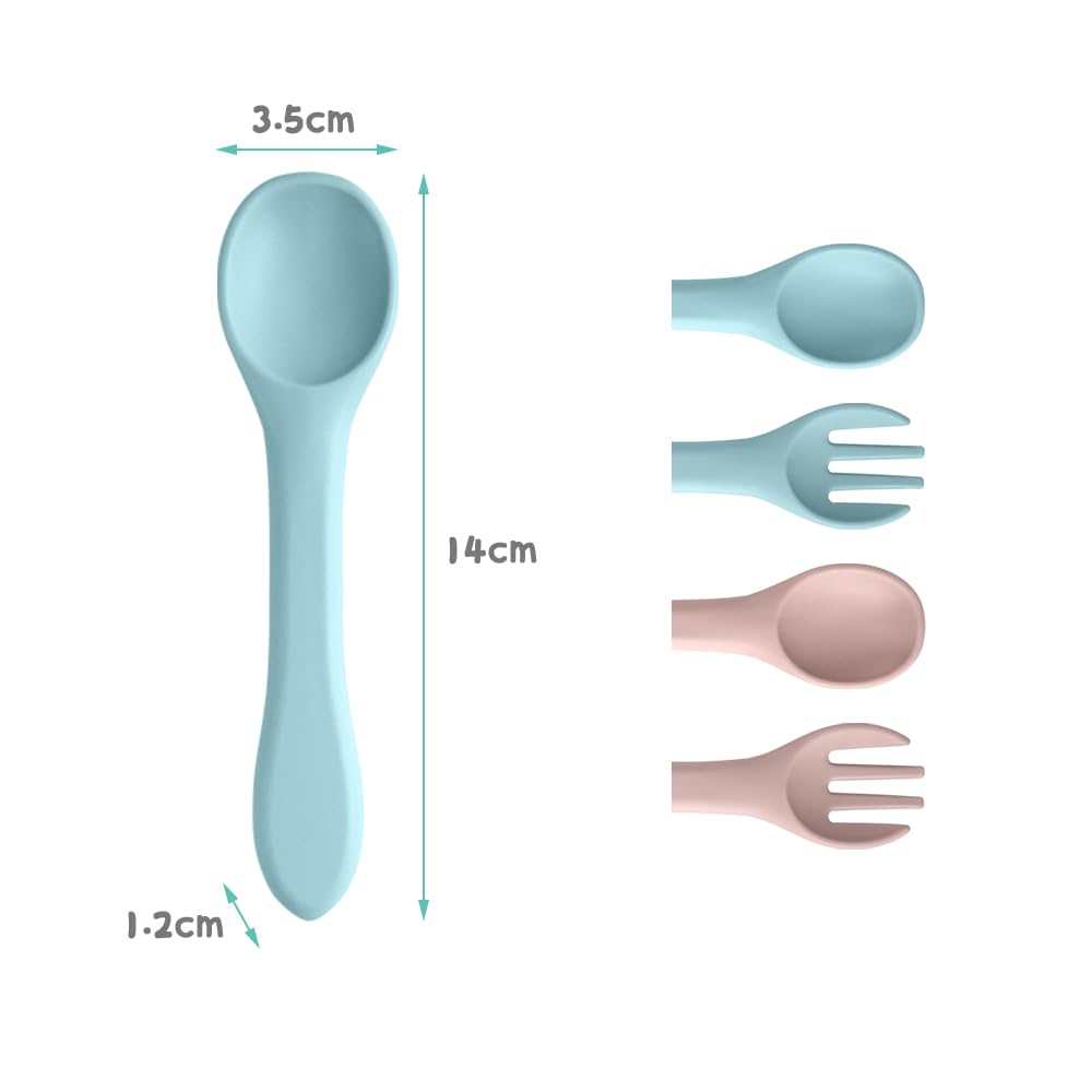 Vicloon silicone baby forks set highlights ergonomic, baby-friendly design.