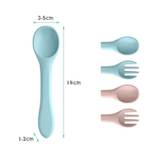 Vicloon silicone baby forks set highlights ergonomic, baby-friendly design.