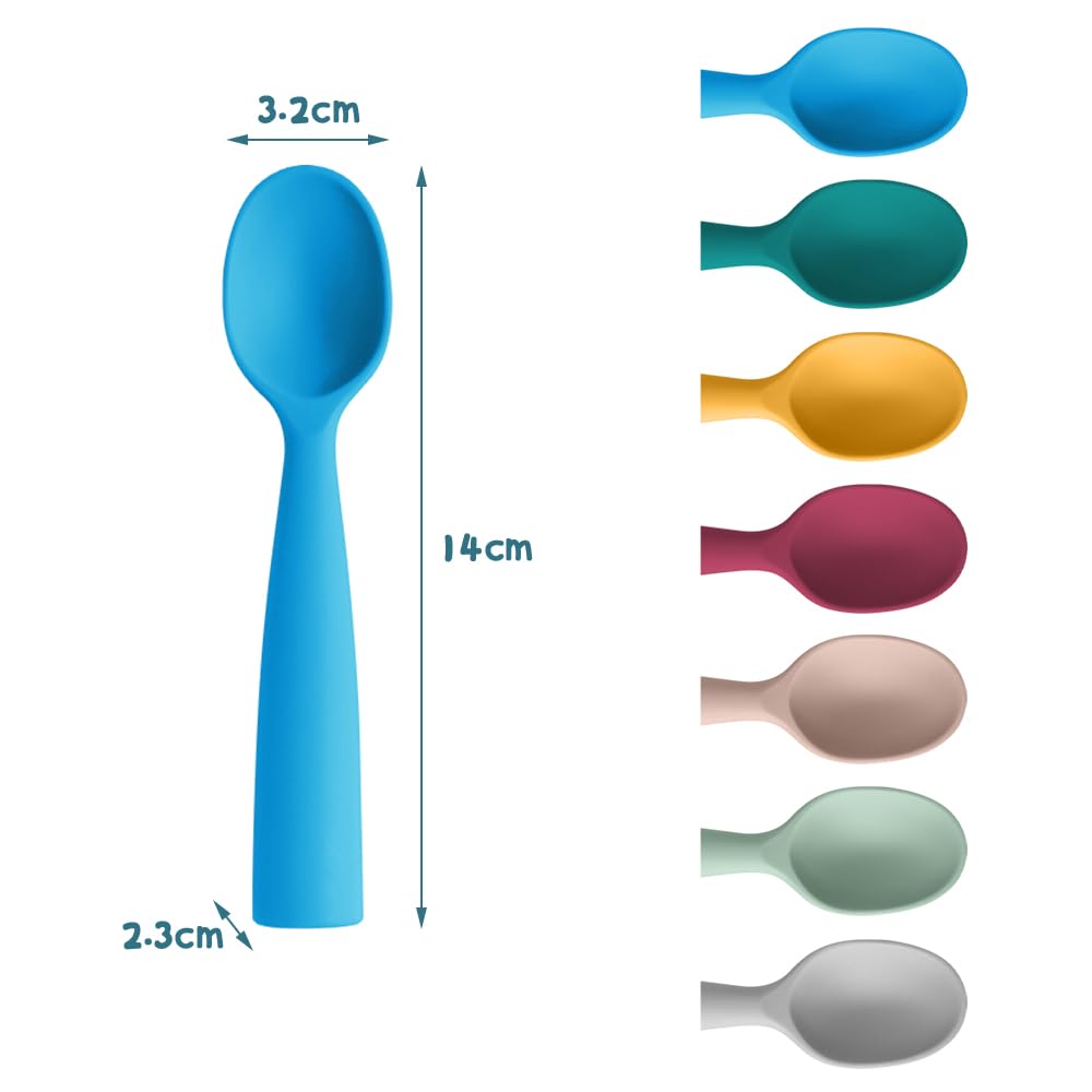 Vicloon soft-color spoons support visual development during feeding.