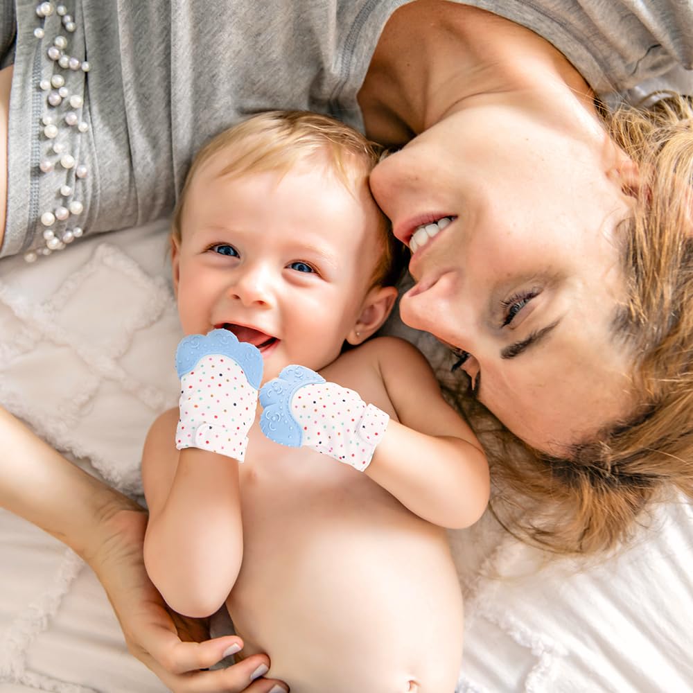Vicloon 2-pack teething mitts offer versatile soothing options.