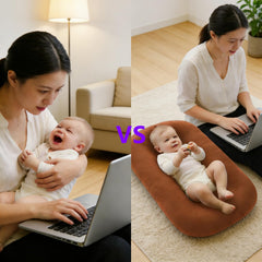 Vicorise baby lounger extended space for growing infants during tummy time