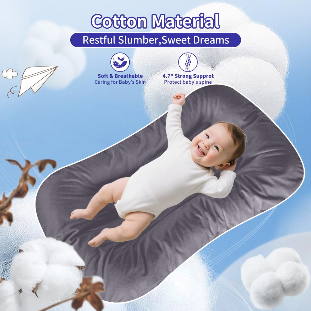 Vicorise Baby Lounger guardrail height provides extra support during lounging