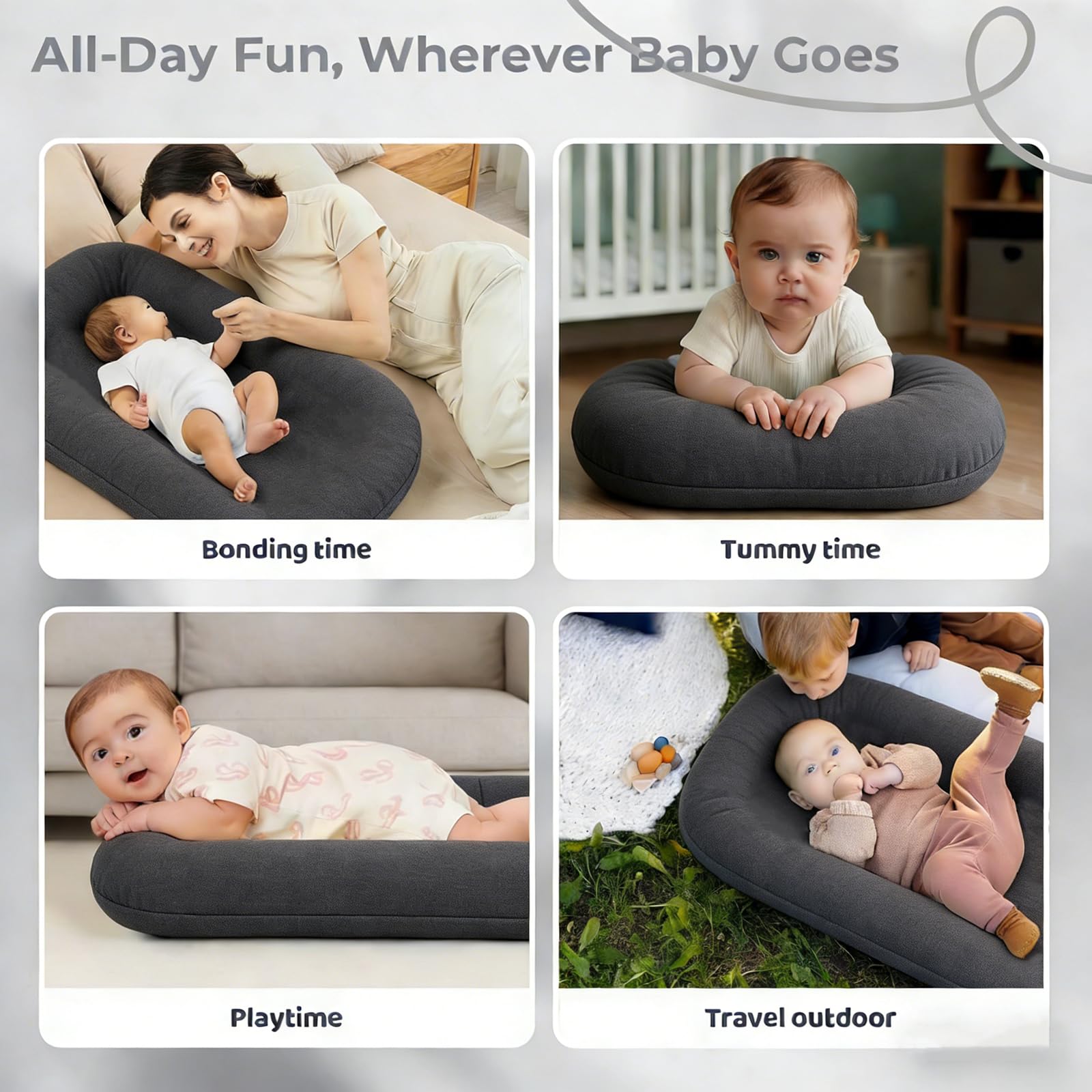 Vicorise Baby Lounger in use with supervision for close, calm moments
