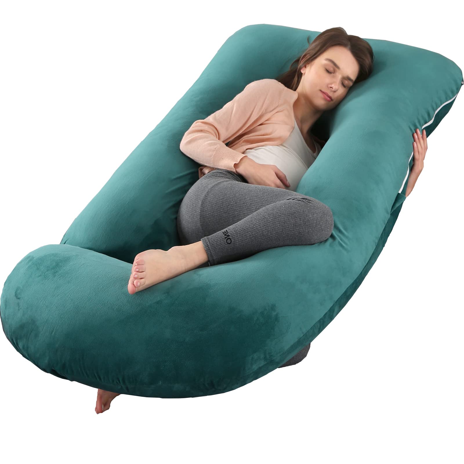 Victostar pregnancy pillow 57-inch U shape supports back and belly for comfort