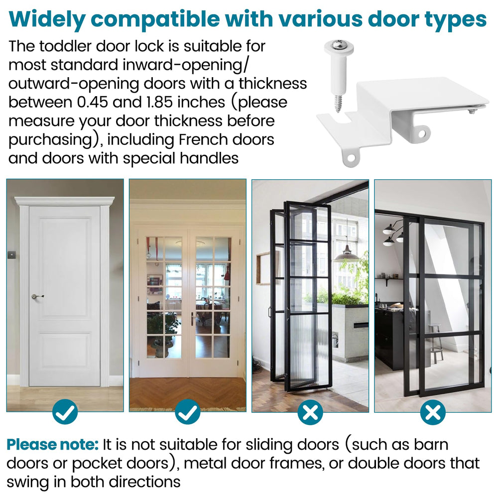VIDABTE Top Door Lock durable metal construction resists wear