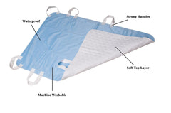 ViDava bed pad with reinforced handles for easy turning and repositioning.