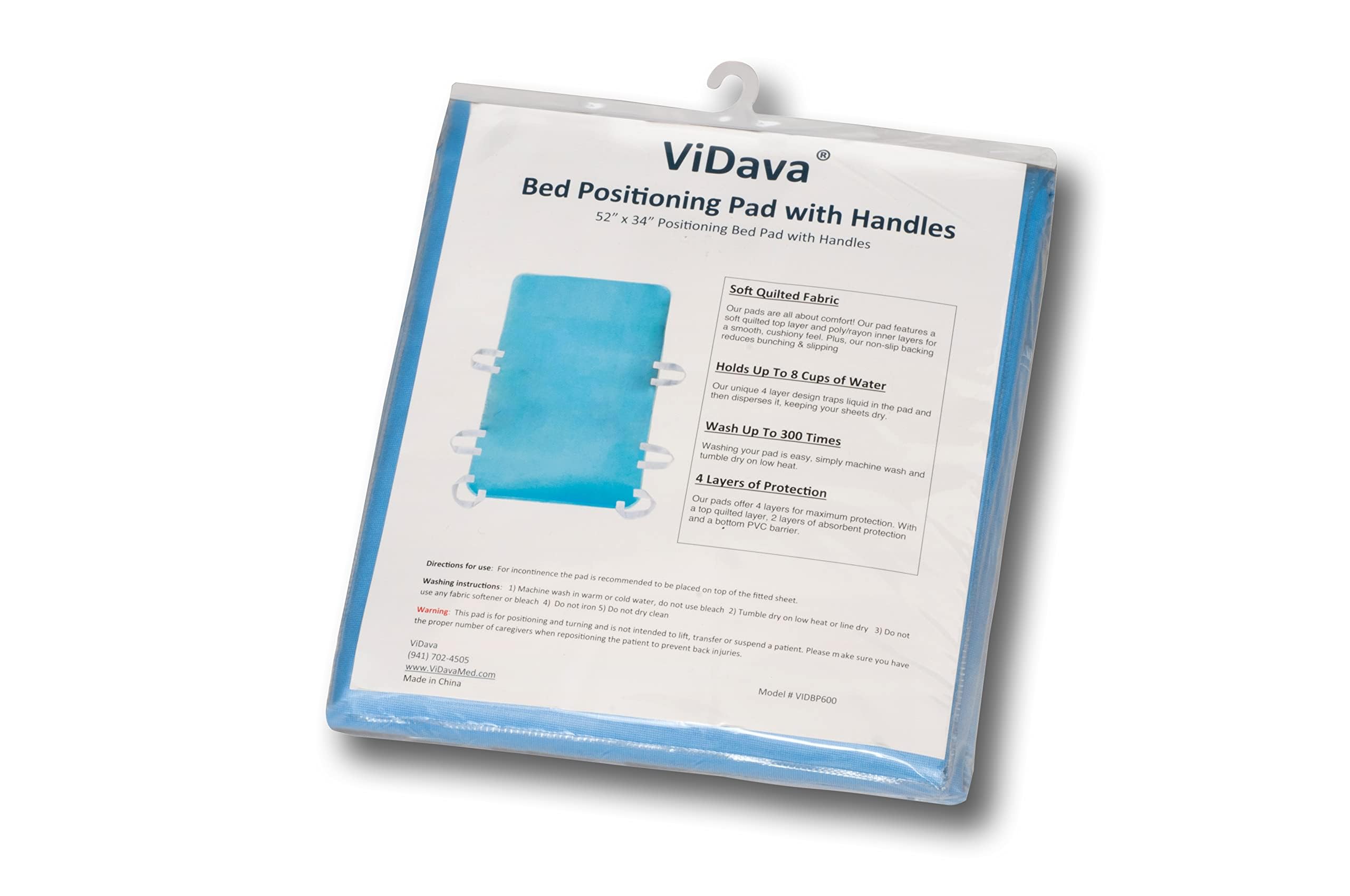 ViDava blue bed pad ideal for incontinence support or potty training.