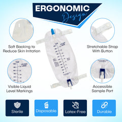 ViDava leg bag three tubing sets included for reliable drainage.