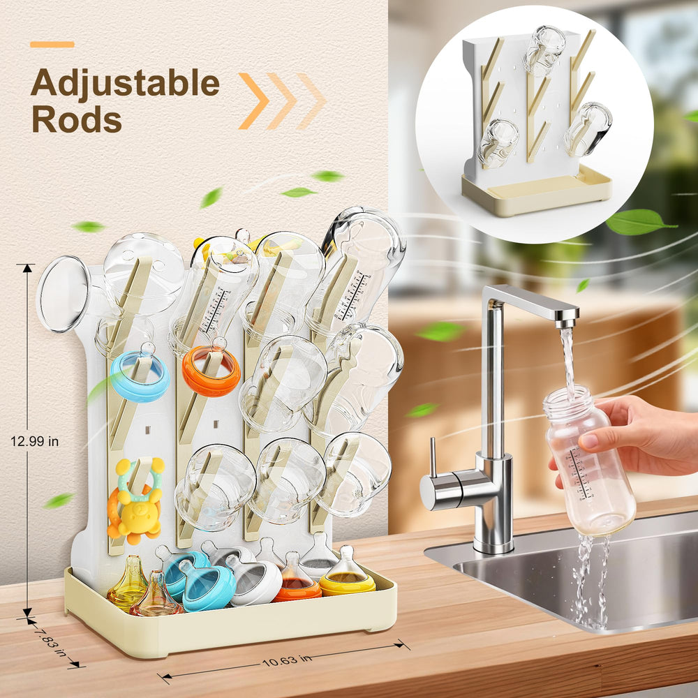 Viddett rack with drip tray prevents water buildup on counters.