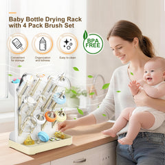 Viddett baby bottle drying rack top view highlighting vertical airflow for faster drying.