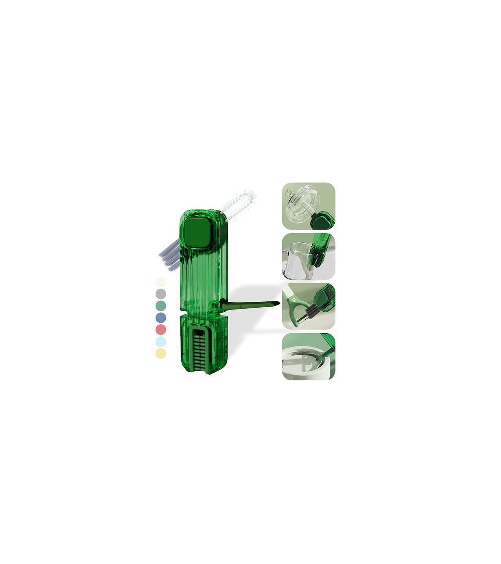 Vidonio 4-in-1 cup lid cleaning brush with 360° rotation for versatile cup cleaning.