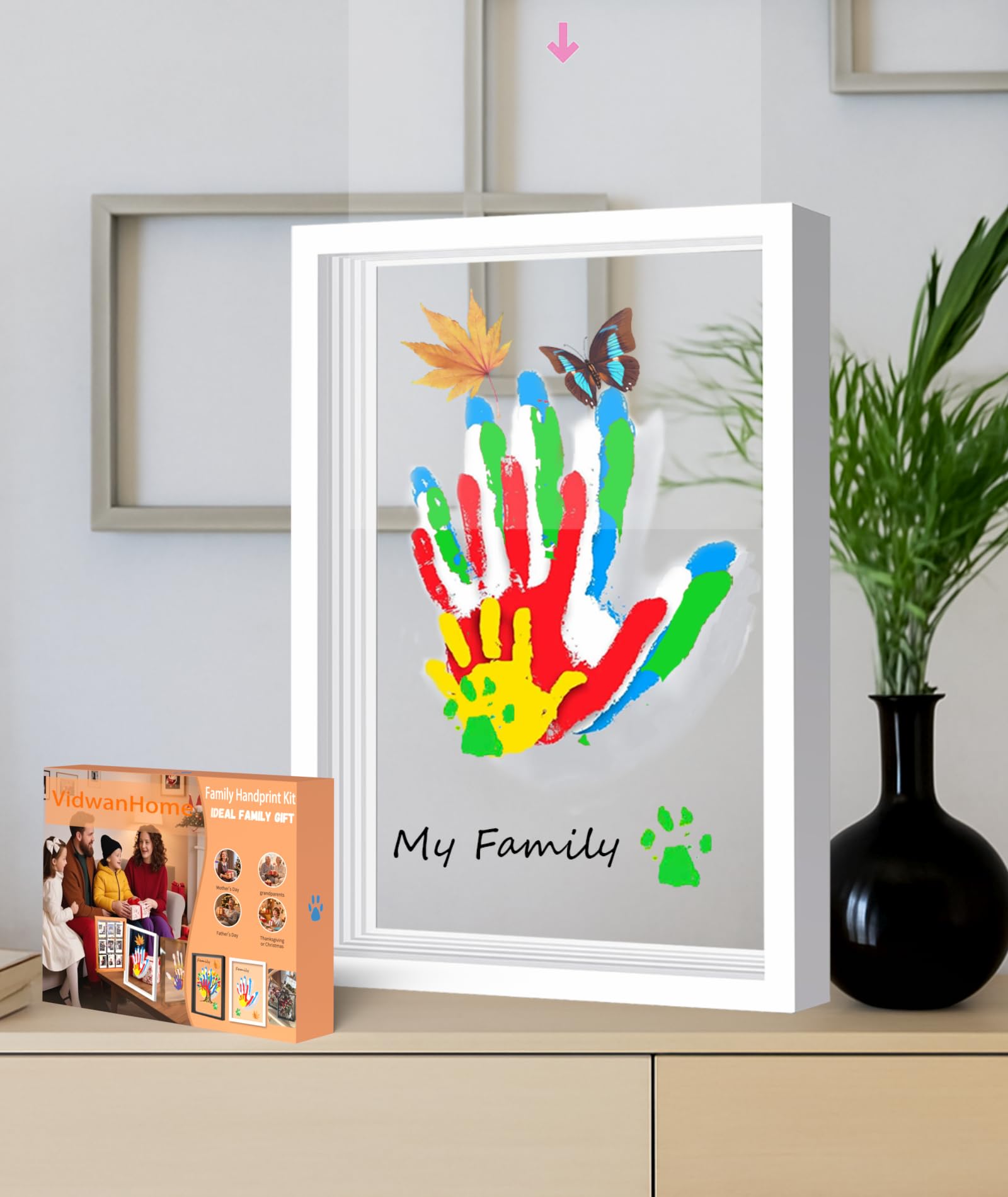 VidwanHome family handprint frame kit assembly for lasting memories.