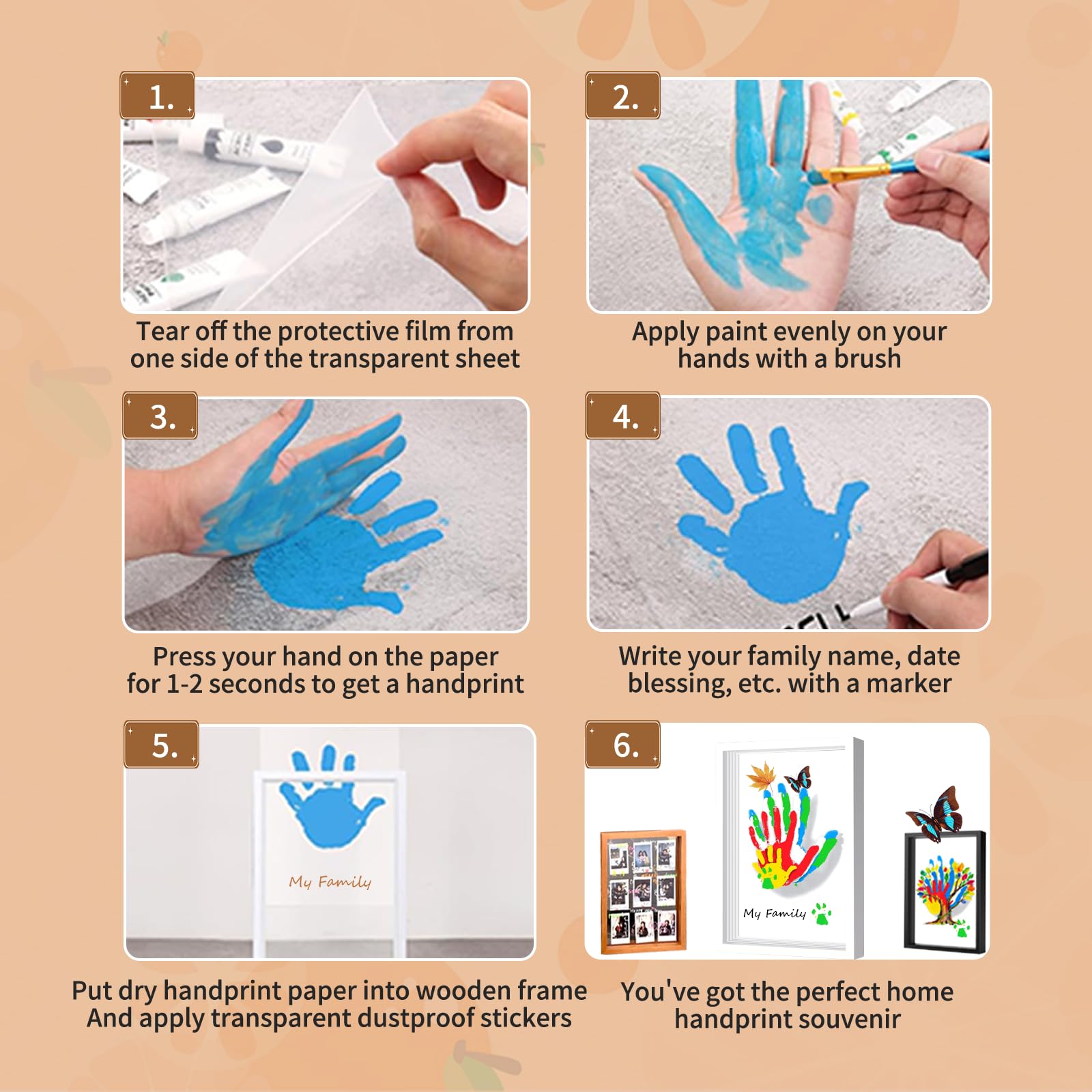 VidwanHome handprint frame display showcasing cherished family moments.
