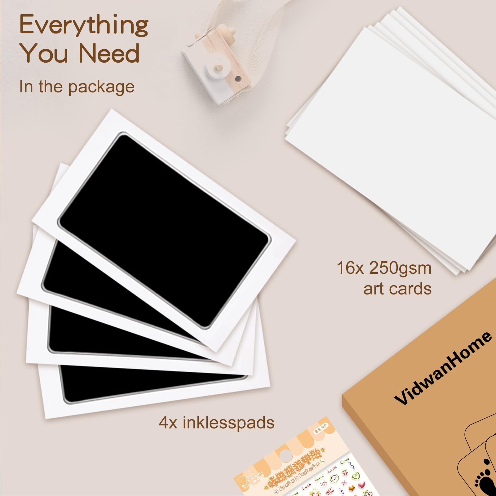 VidwanHome pet paw print on inkless pad for dog or cat keepsake