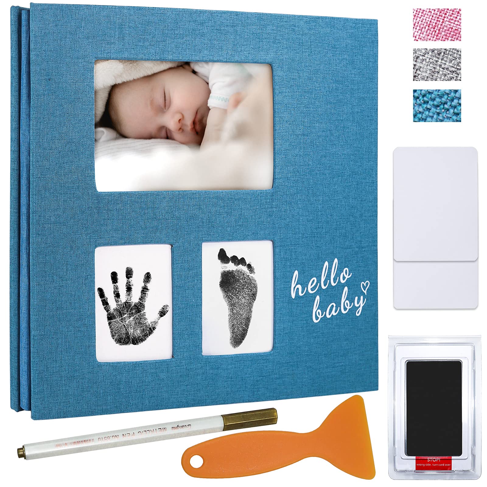 Vienrose baby photo album cover with three windows for treasured memories.