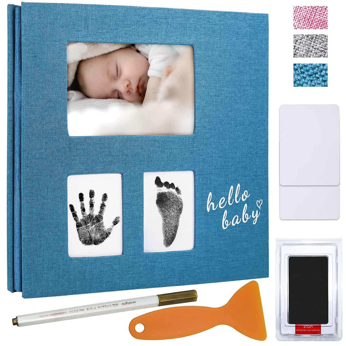 Vienrose baby photo album cover with three windows for treasured memories.