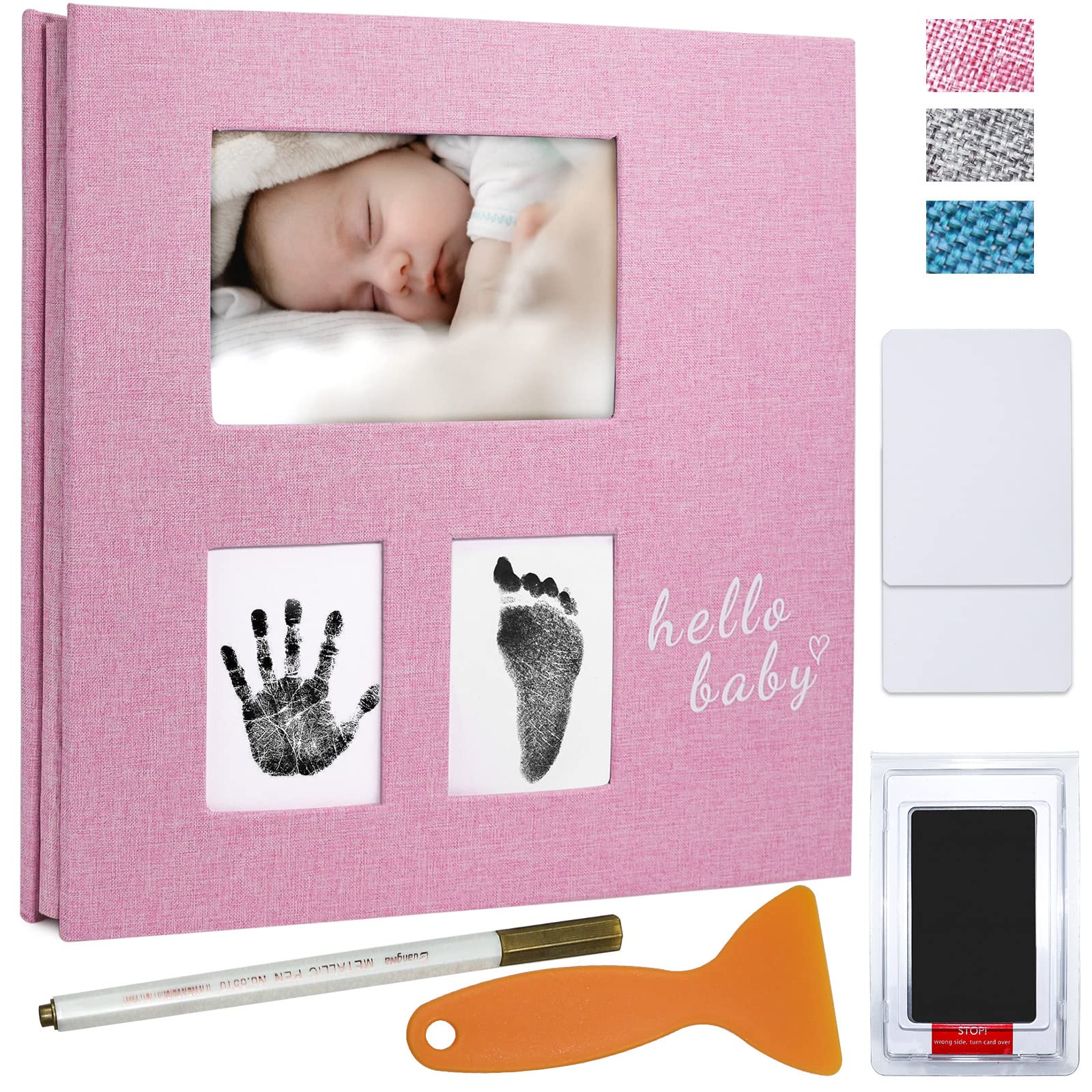 Vienrose baby photo album cover with three windows to showcase memories.