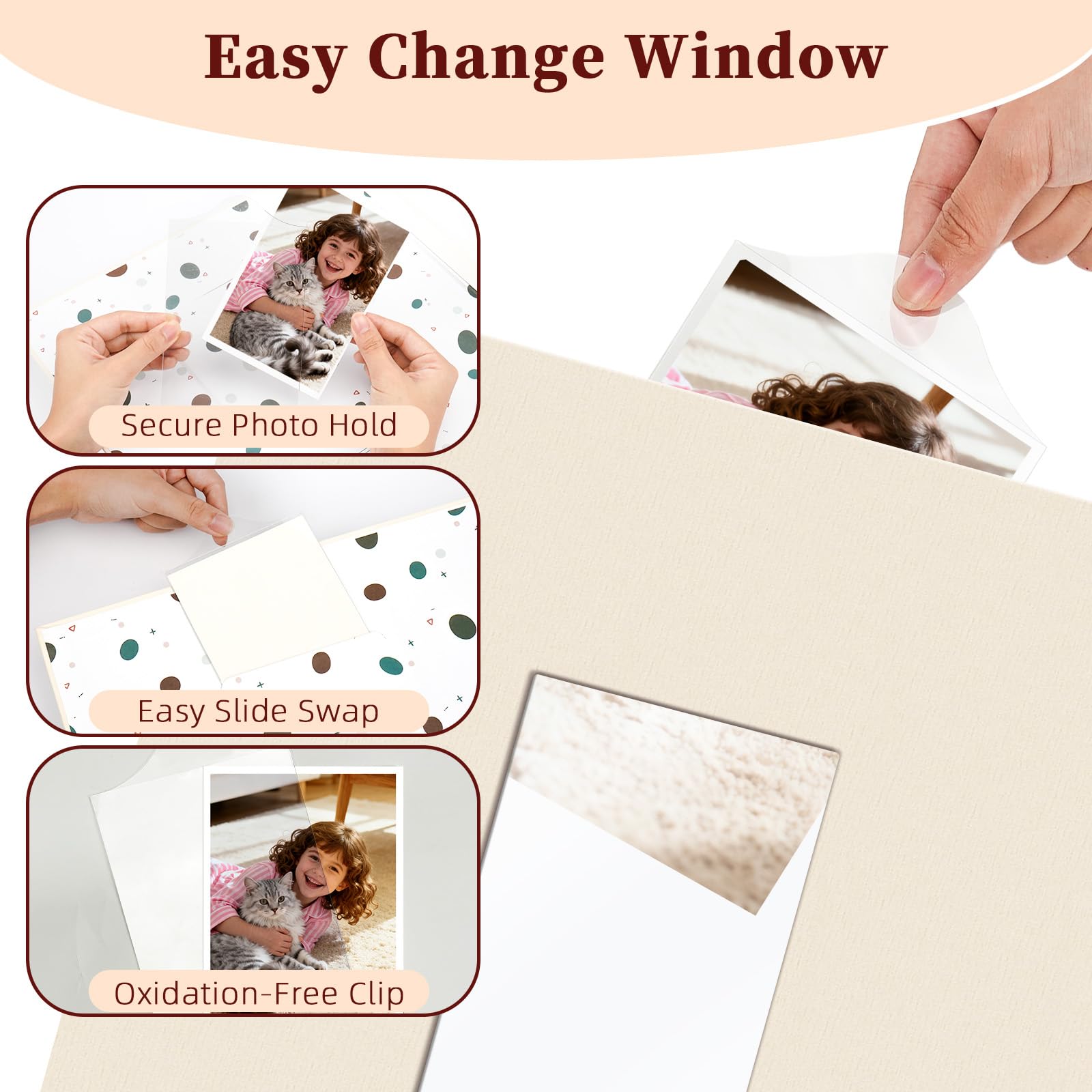 Vienrose Baby Photo Album pages hold 200 sheets with three photos each
