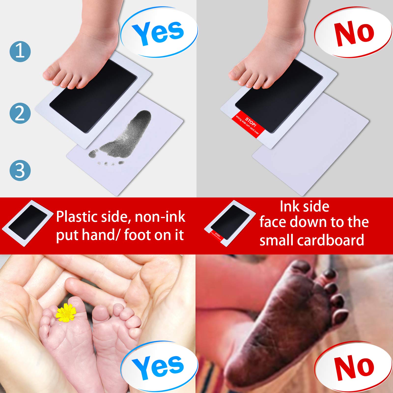 Vienrose Clean-Touch ink pad supports safe baby handprints.