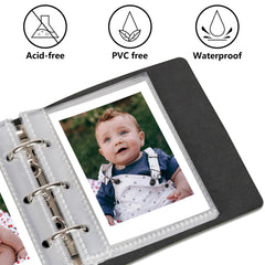 Vienrose high-transparency pocket pages let photos shine without removal.
