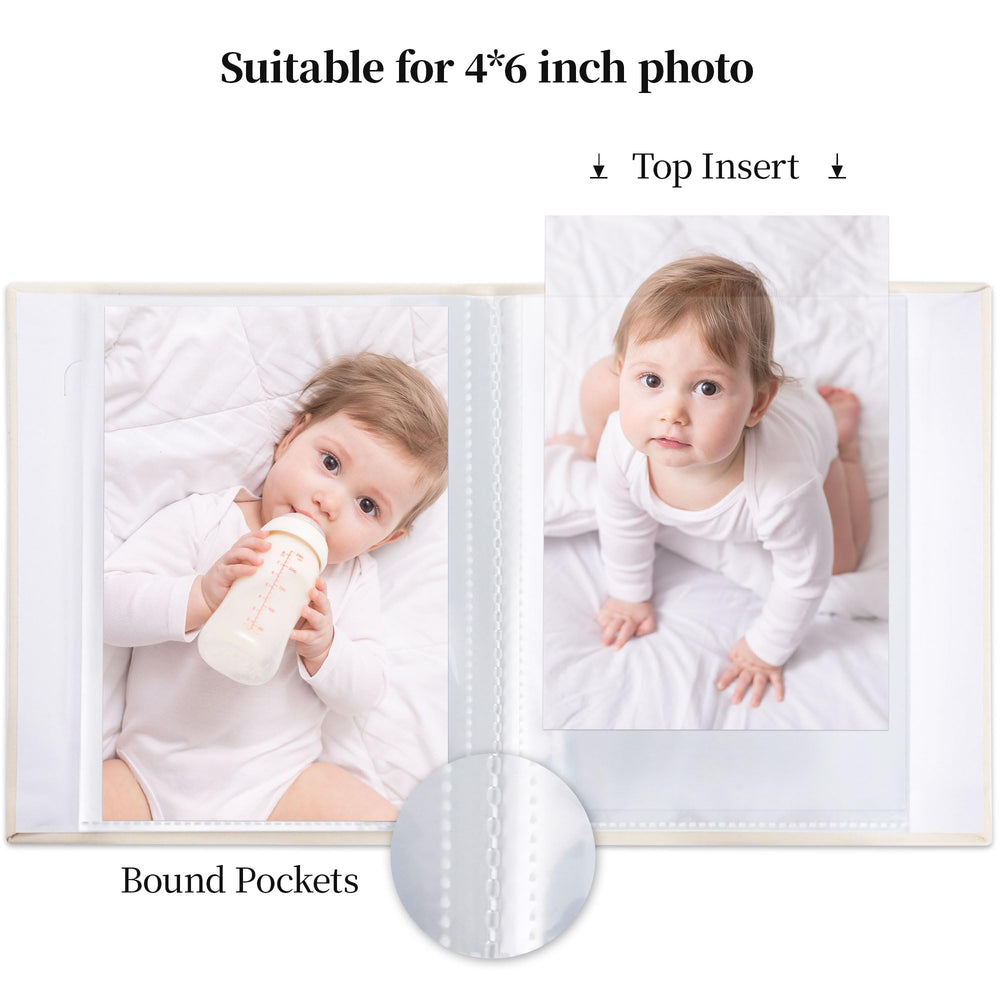 Vienrose Morandi album holds 52 photos per book for 4x6 memories.