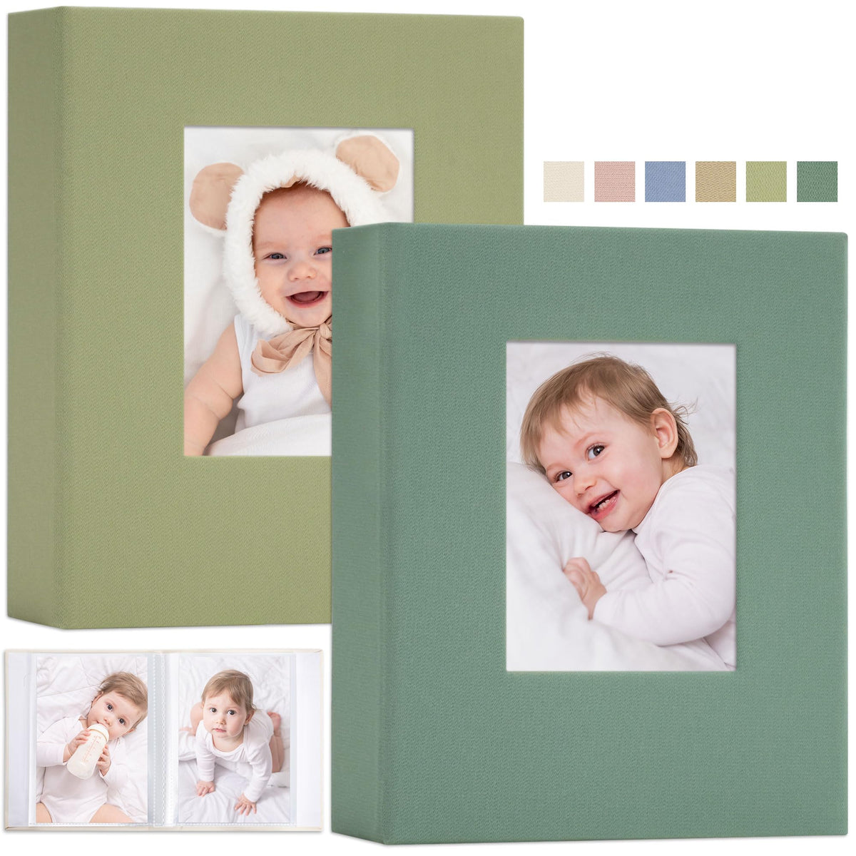 Vienrose Morandi front window album showcases a personalized memory touch for your photos.