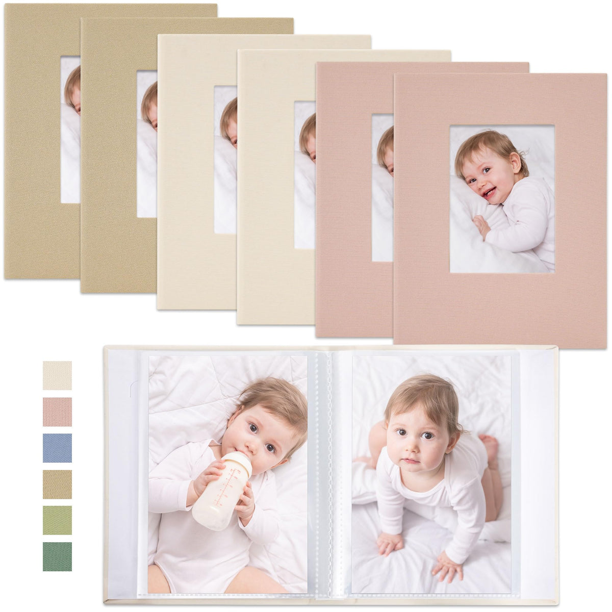 Vienrose Morandi album with front-window customization for personal memories.