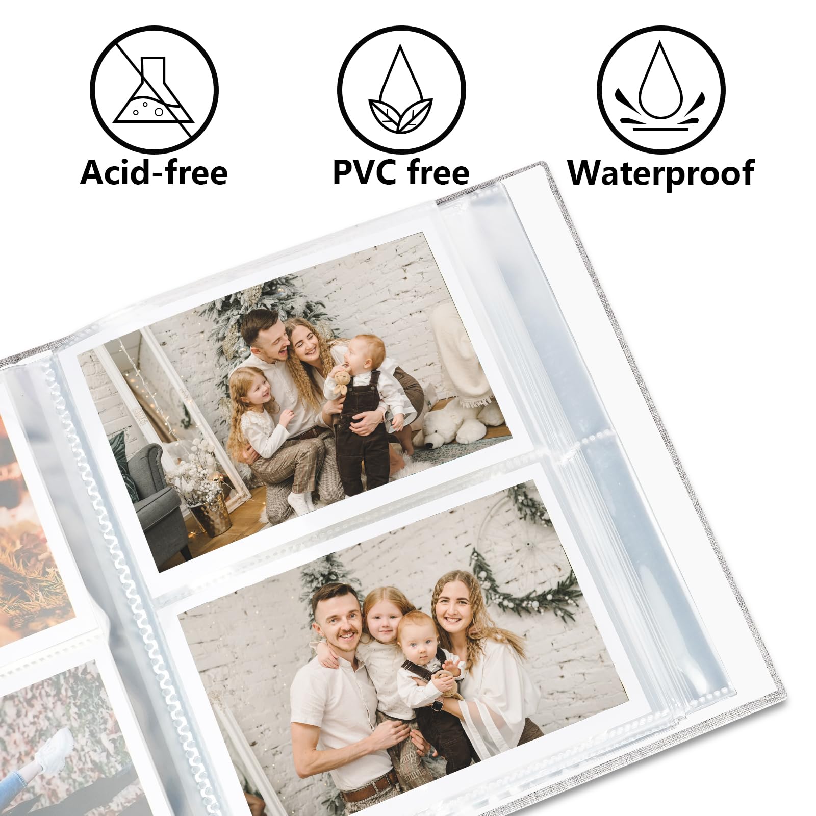 Vienrose photo album acid-free pages protect memories for the long term.