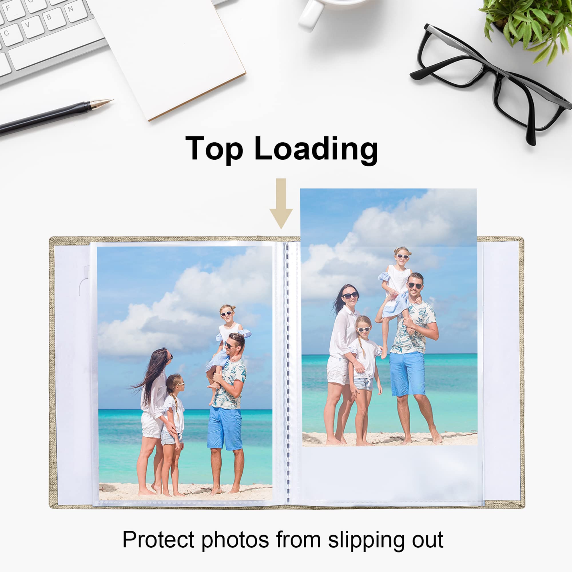 Vienrose 26-page layout holds up to 52 four-by-six photos securely.