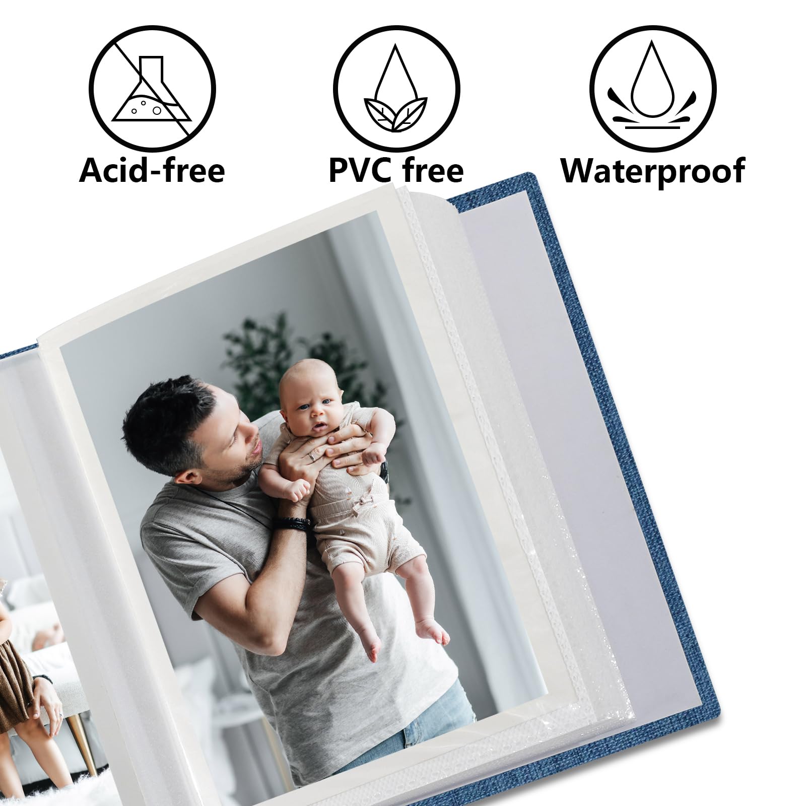 Vienrose album acid-free pages protect photos from air exposure