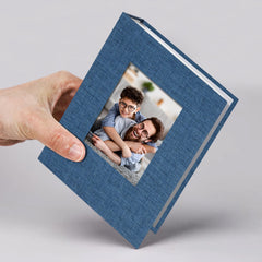 Vienrose small photo album blue cover showing 4x6 slip-in pages for easy keeping