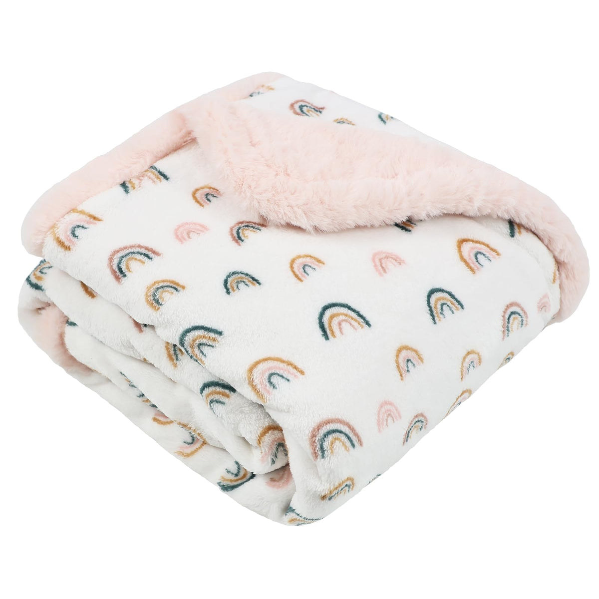 VigorSpring Rainbow Baby Blanket — crib scene, plush texture for cozy naps.