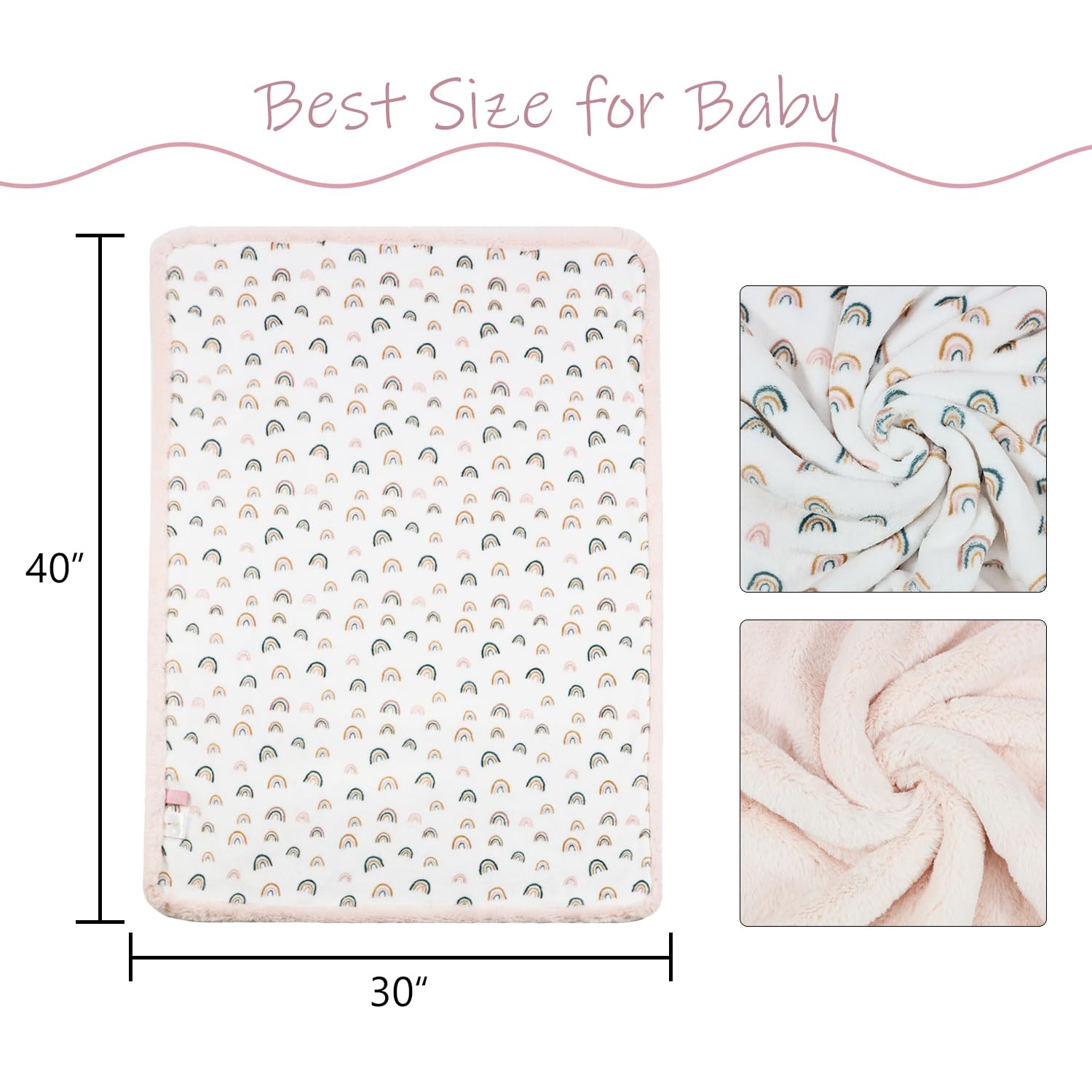 VigorSpring Rainbow Baby Blanket — rainbow print in flannel fabric for everyday comfort.