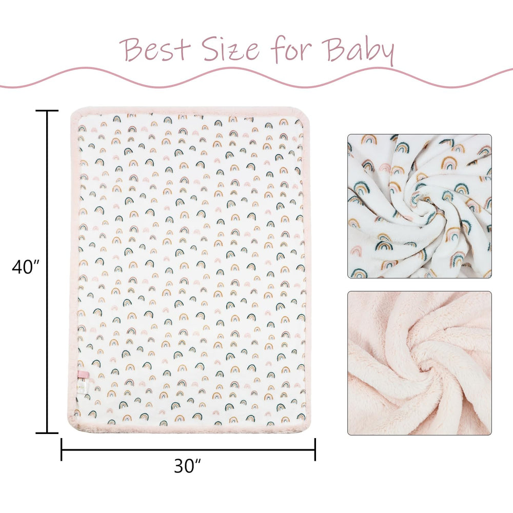 VigorSpring Rainbow Baby Blanket — rainbow print in flannel fabric for everyday comfort.