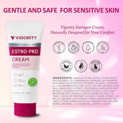 Vigority Estro-Pro Cream texture swatch for a smooth, quick-absorbing finish.