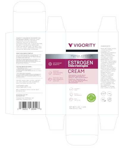 Vigority Estrogen Cream three-month supply packaging